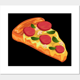 Yummy Italian Pizza Slice Posters and Art